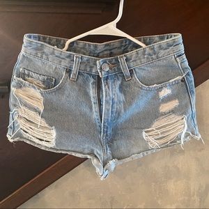 High waisted BDG denim shorts